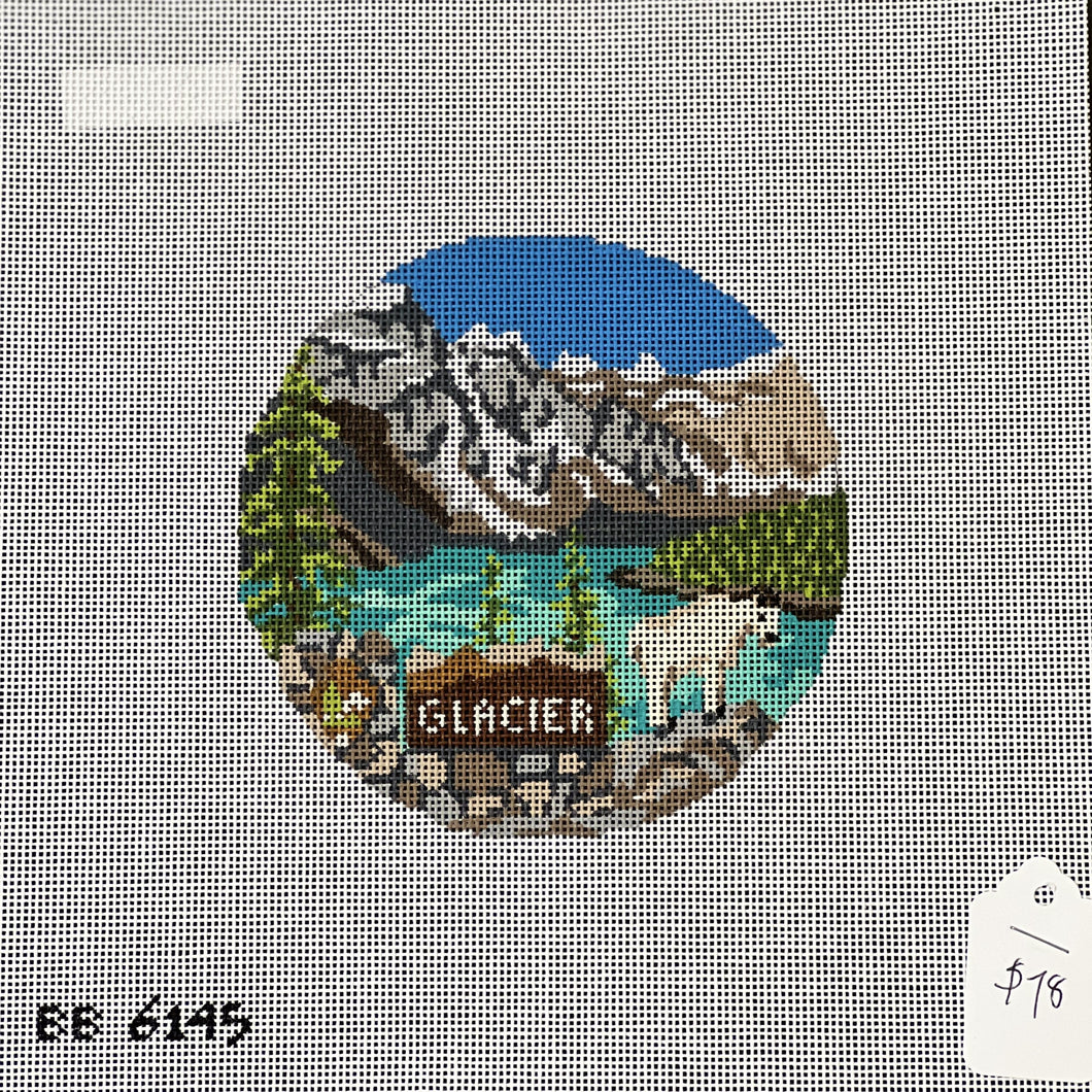 Glacier National Park Circle Canvas
